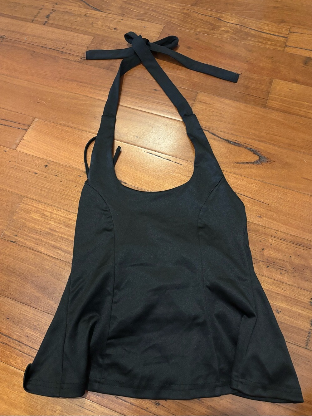 SHEIN Black Halter Tie Tank Top for Women
